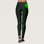 Schwarze und grüne NeonLeggings Leggings (Rückseite)