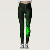 Schwarze und grüne NeonLeggings Leggings (Vorderseite)