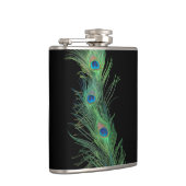 Schwarze und grüne Pfau-Federn Flachmann (Rechts)