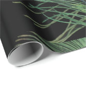 Schwarze und grüne Pfau-Federn Geschenkpapier (Rolleneckpunkt)