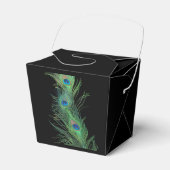 Schwarze und grüne Pfauenfedern Geschenkschachtel (Vorderseite)