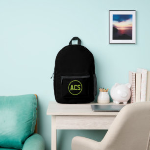 Schwarze und grüne Schulfarben und Buchstaben Bedruckter Rucksack