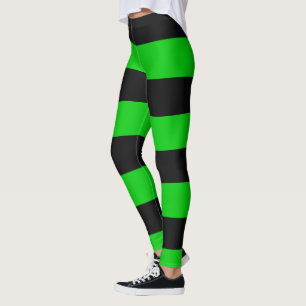 Schwarze und grüne Streifen Leggings