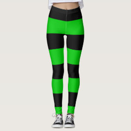 Schwarze und grüne Streifen Leggings