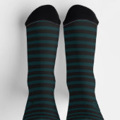 Schwarze und grüne Streifen mit Ihren Initialen Socken (Oben)