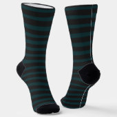 Schwarze und grüne Streifen mit Ihren Initialen Socken (Gewinkelt)