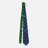 Schwarze und grüne Tartan-Karo-Krawatte Krawatte (Rückseite)