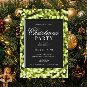 Schwarze und grüne Weihnachts-Glamour-Lichter Feie Einladung