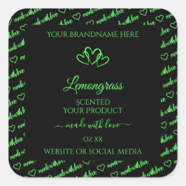 Schwarze und grüne Wörter, Cloud-Produktkennzeichn Quadratischer Aufkleber