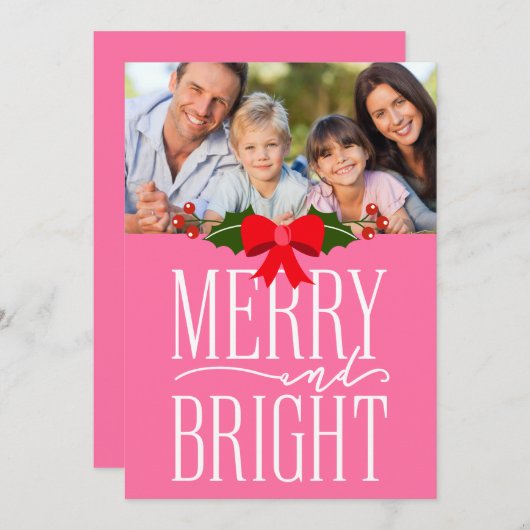 Schwarze und helle, rosa Foto-Flachkarte (Vorne/Hinten)