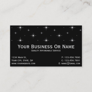Schwarze und helle Sterne. Stargazer. Name Busines Visitenkarte