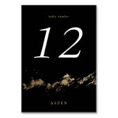 Schwarze und Imitate Gold Foil Mountains Table Car Tischnummer (Rückseite)