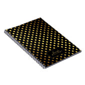 Schwarze und Imitate Gold Foil Polka Dots Notizblock (Rechte Seite)