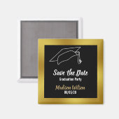 Schwarze und Imitate Gold Save the Date Graduierun Magnet (Vorderseite/Rückseite)
