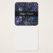 Schwarze und Lila Abstrakte Kreise "Hallo!" (Vorne & Hinten)