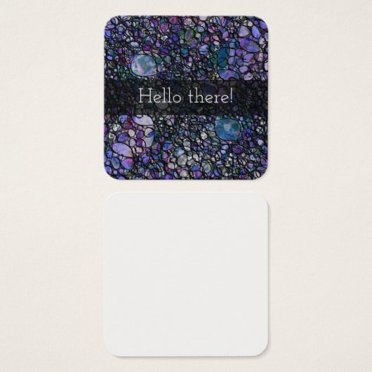 Schwarze und Lila Abstrakte Kreise "Hallo!" (Vorne & Hinten)