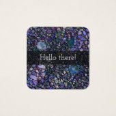 Schwarze und Lila Abstrakte Kreise "Hallo!" (Vorderseite)