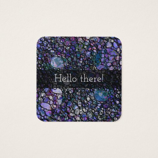 Schwarze und Lila Abstrakte Kreise "Hallo!" (Vorderseite)