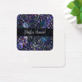 Schwarze und Lila Abstrakte Kreise "Hallo!"