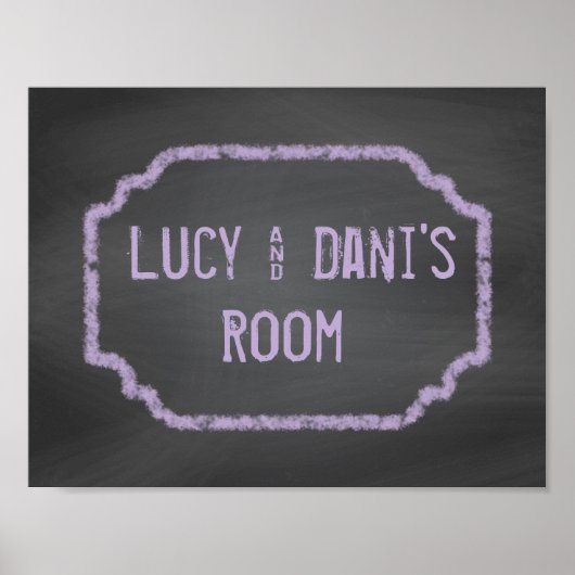 Schwarze und Lila Chalkboard Mitbewohner Mauer Poster (Vorne)