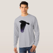 Schwarze und Lila Crow-Flying T-Shirt (Vorne ganz)