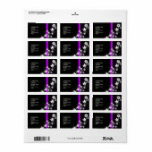 Schwarze und Lila Daisy-Adressenmarken Adressaufkleber (Vorne)