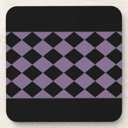 Schwarze und Lila Diamanten Getränkeuntersetzer (Vorderseite)
