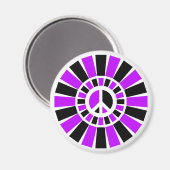 SCHWARZE UND LILA FRIEDENSZEICHEN MAGNET (Vorderseite/Rückseite)