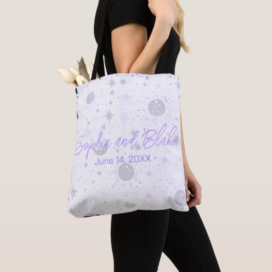 Schwarze und Lila Himmelshochzeit Tasche (Von Nahem)