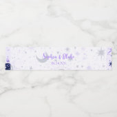 Schwarze und Lila Himmelshochzeit Wasserflaschenetikett (Einzelnes Label)