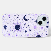 Schwarze und Lila Himmelssonnenmoonsterne Case-Mate iPhone Hülle (Rückseite (Horizontal))
