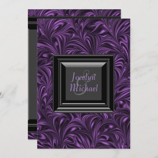 Schwarze und Lila Hochzeit speichern Sie das Datum Save The Date (Vorne/Hinten)