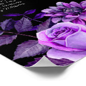 Schwarze und lila Hochzeitssitzkarte Poster (Ecke)