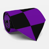 Schwarze und Lila Karos Krawatte (Gerollt)