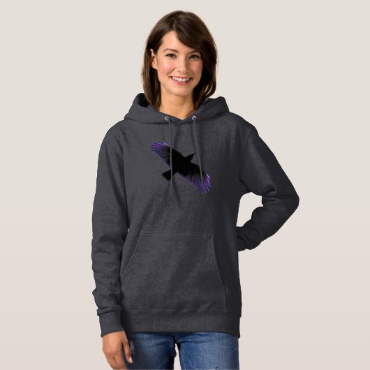 Schwarze und Lila Keile Hoodie (Vorne ganz)