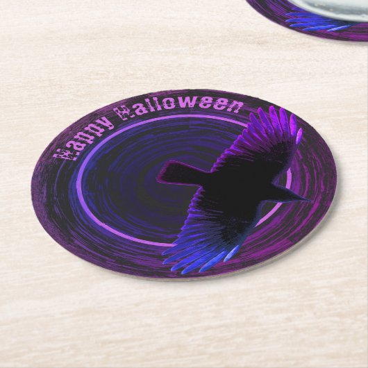 Schwarze und Lila Keile Runder Pappuntersetzer (Angewinkelt)