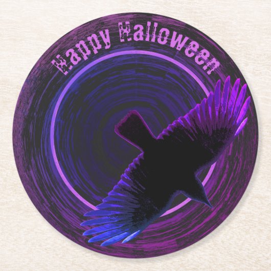 Schwarze und Lila Keile Runder Pappuntersetzer (Vorderseite)