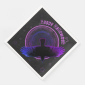 Schwarze und Lila Keile Serviette (Ecke)