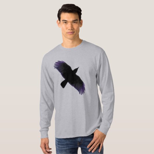 Schwarze und Lila Keile T-Shirt (Vorne ganz)