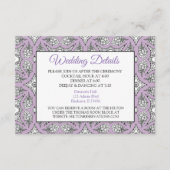 Schwarze und Lila Mandala-Hochzeitskarte Begleitkarte (Vorderseite)