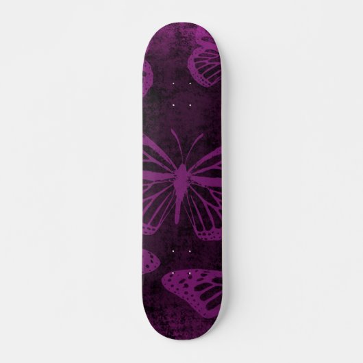 Schwarze und Lila Monarchie Schmetterlingbahn Art Skateboard (Vorne)