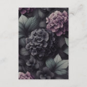 Schwarze und Lila Moody-Floral Begleitkarte (Rückseite)