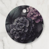 Schwarze und Lila Moody-Floral Geschenkanhänger (Rückseite)