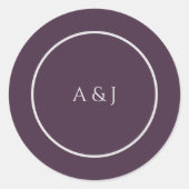 Schwarze und Lila Moody-Floral Runder Aufkleber (Vorderseite)