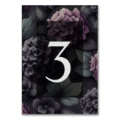 Schwarze und Lila Moody-Floral Tischnummer (Rückseite)