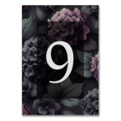Schwarze und Lila Moody-Floral Tischnummer (Rückseite)