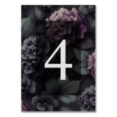 Schwarze und Lila Moody-Floral Tischnummer (Rückseite)