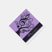 Schwarze und Lila Musik Treble Clef Tree Napkins Serviette (Ecke)