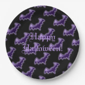 Schwarze und Lila Nachtschläger Papier Teller (Vorderseite)