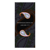 Schwarze und Lila Paisley Rack Card Werbekarte (Hinten)